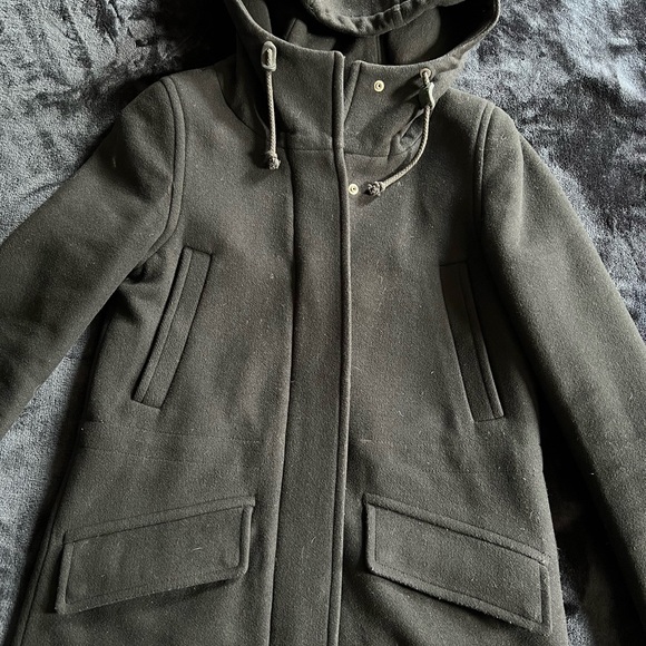 WOMENS WILDRED FREE WOOL CASHEMERE BELND HOODED DRESS COAT - Picture 2 of 5